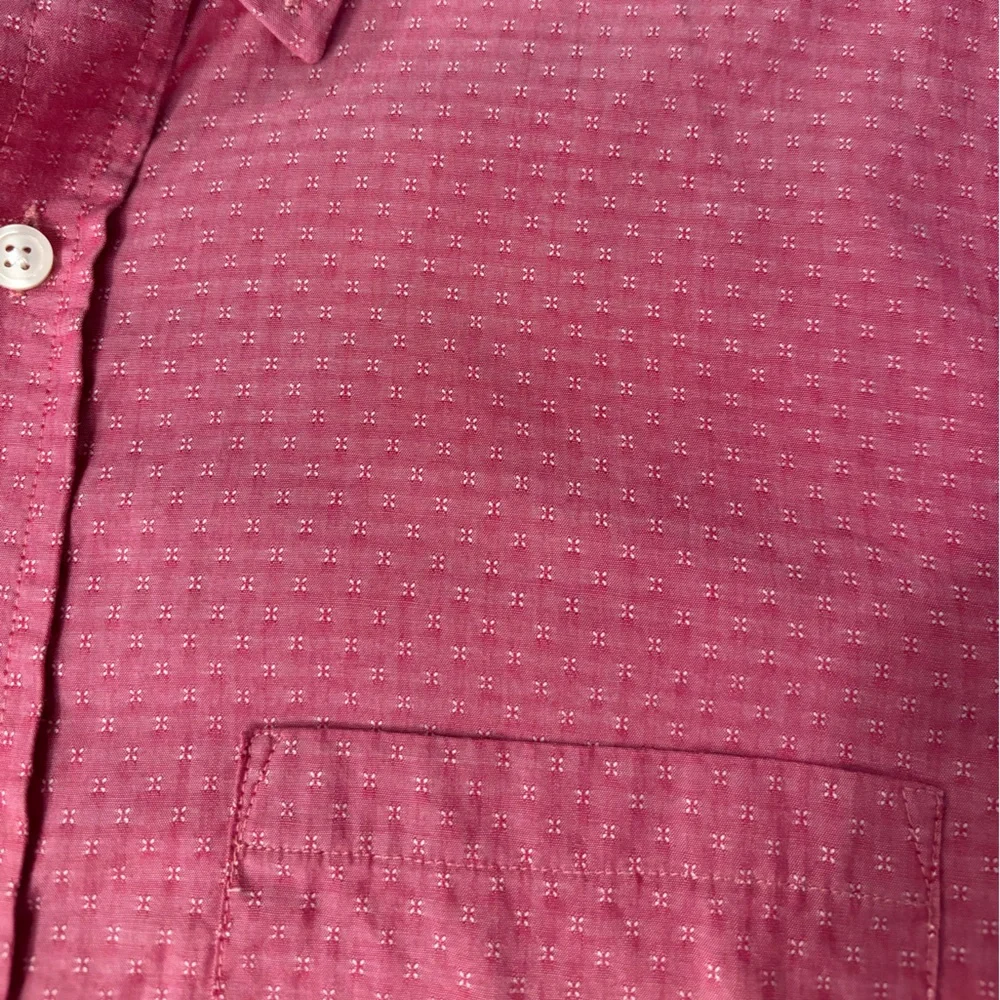 Banana Republic Dress Shirt Red Soft Wash Slim Fit Sz M Long Sleeve Preppy